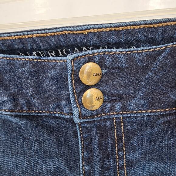 American Eagle Artist Jeans 8 Super Stretch Dark Wash Whisker Casual Preppy - Picture 11 of 11